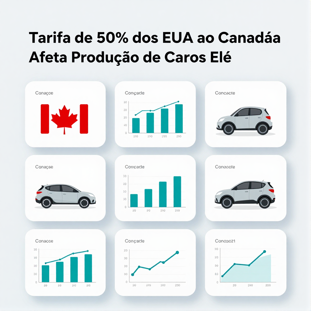Infográfico - Tarifa de 50% dos EUA ao Canadá Afeta Produção de Carros Elétricos e Montadoras Globais