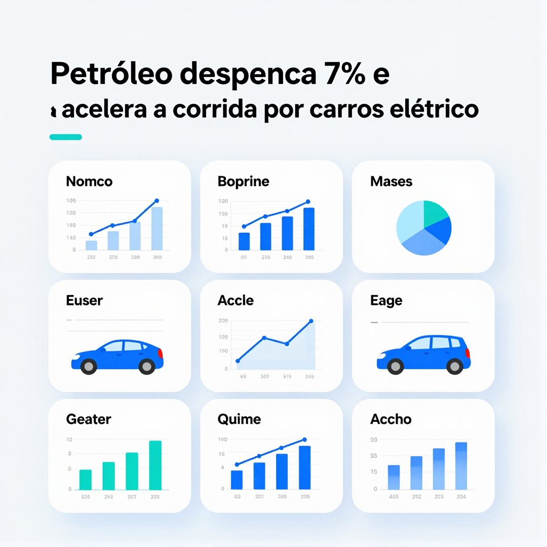 Infográfico - Petróleo despenca 7% e acelera a corrida por carros elétricos no Brasil
