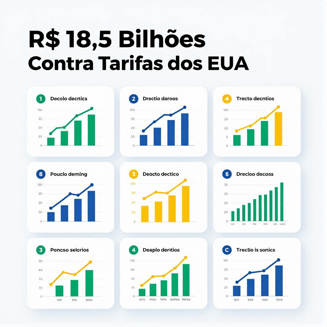 Infográfico - R$ 18,5 Bilhões Contra Tarifas dos EUA: Impacto Direto nos Carros Internacionais e na Revolução Elétrica no Brasil