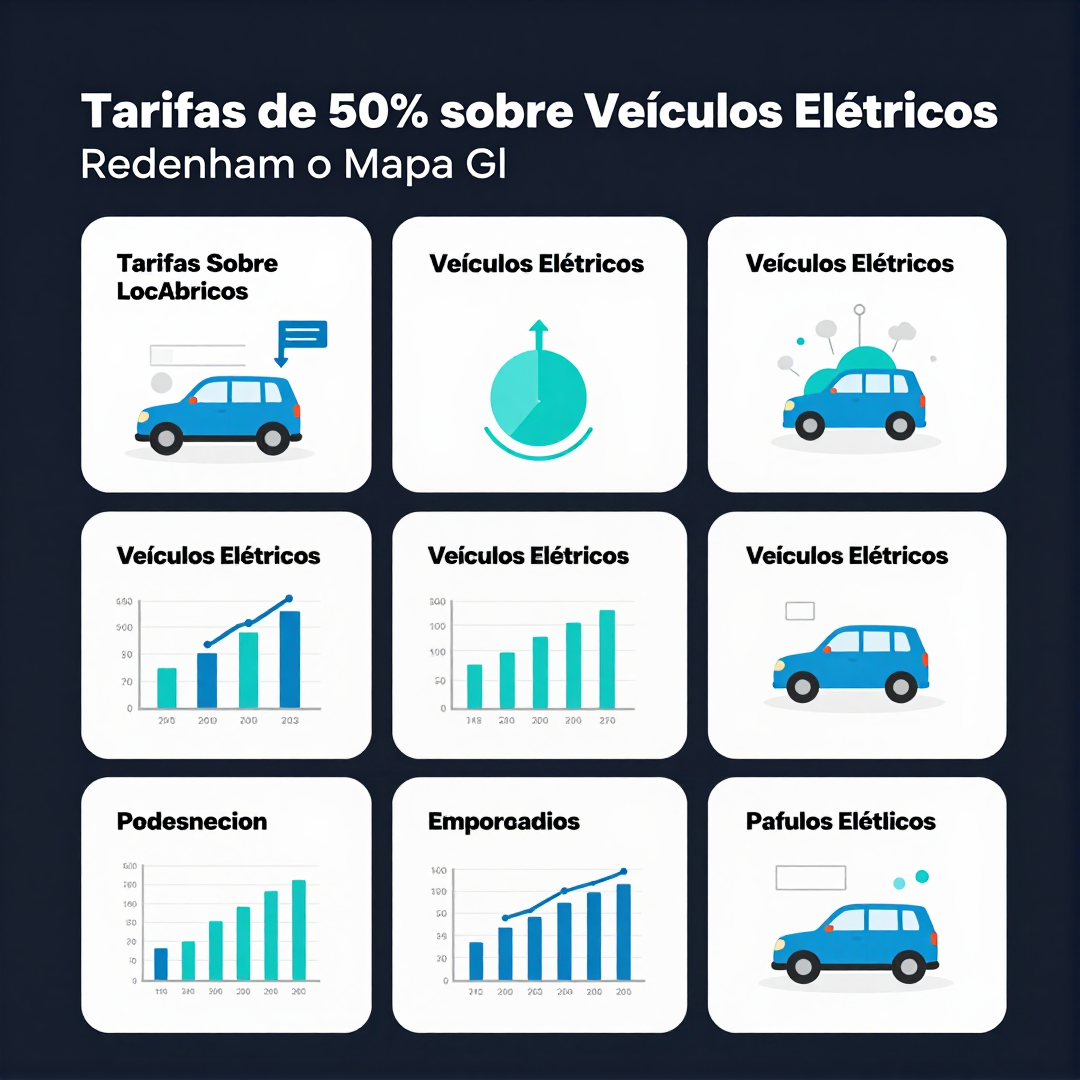 Infográfico - Tarifas de 50% sobre Veículos Elétricos Redesenham o Mapa Global da Mobilidade e Impactam o Mercado Brasileiro