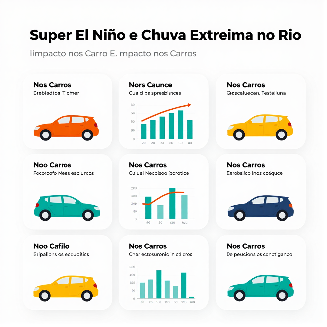 Infográfico - Super El Niño e Chuva Extrema no Rio: O Impacto nos Carros Elétricos e Híbridos