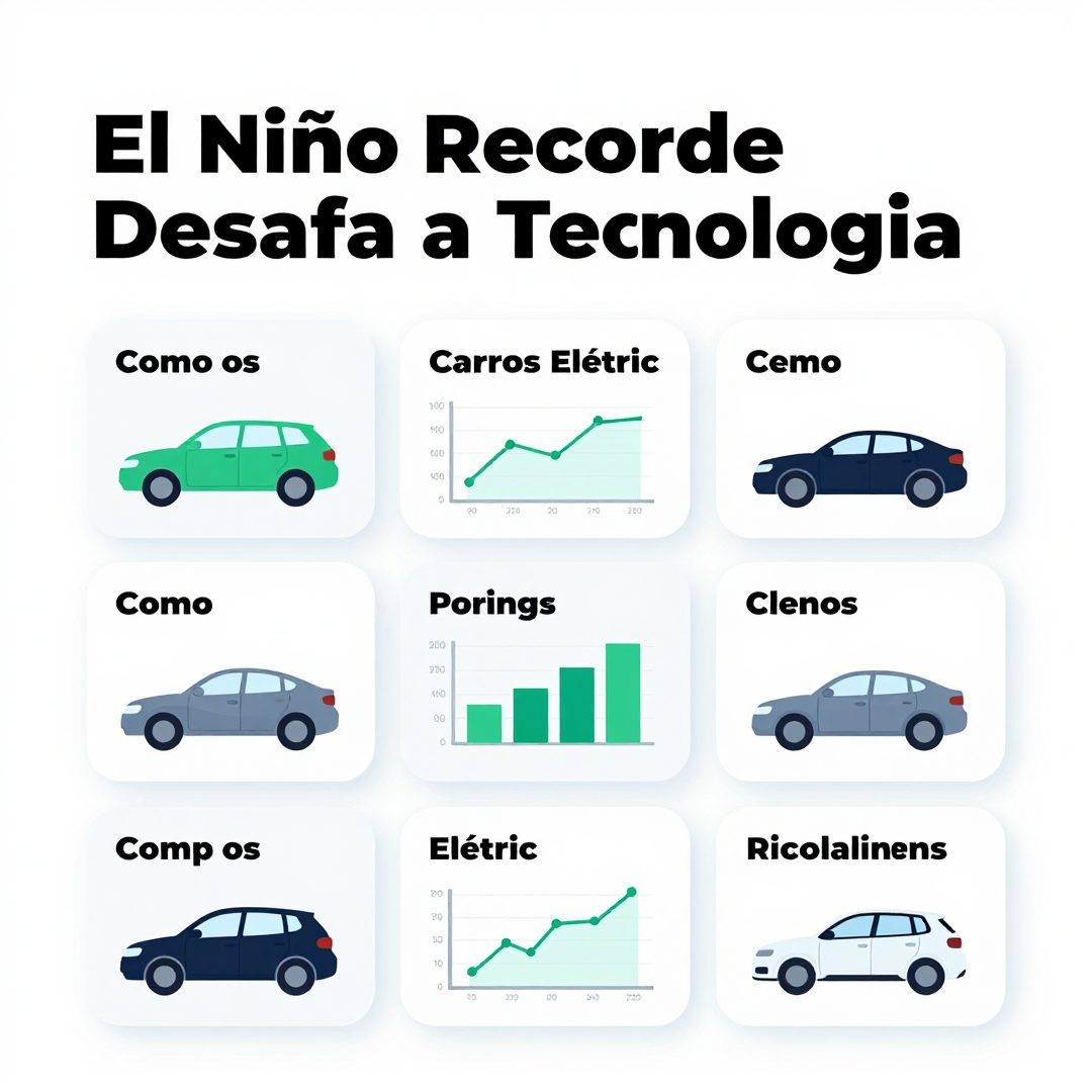 Infográfico - El Niño Recorde Desafia a Tecnologia: Como os Carros Elétricos e Internacionais Lidam com o Calor Extremo no Brasil