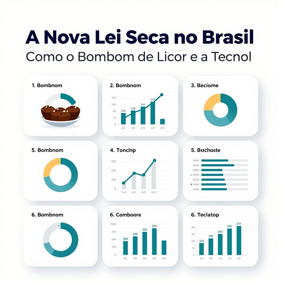 Infográfico - A Nova Lei Seca no Brasil: Como o Bombom de Licor e a Tecnologia Elétrica Transformam as Noites da Estrada