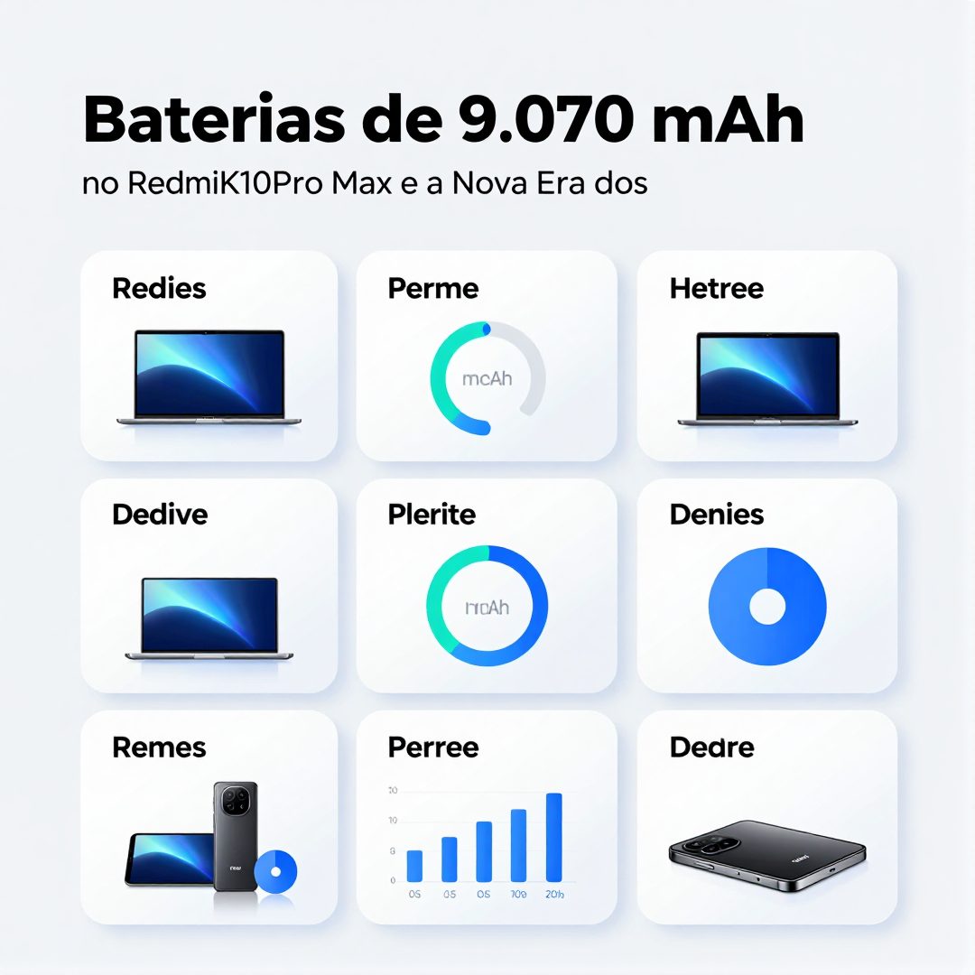 Infográfico - Baterias de 9.070 mAh no Redmi K100 Pro Max e a Nova Era dos Carros Elétricos Internacionais