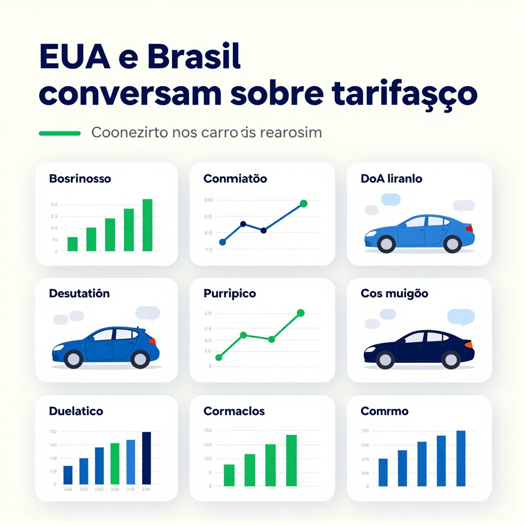 Infográfico - EUA e Brasil conversam sobre tarifaço: impacto nos carros internacionais e elétricos no mercado brasileiro