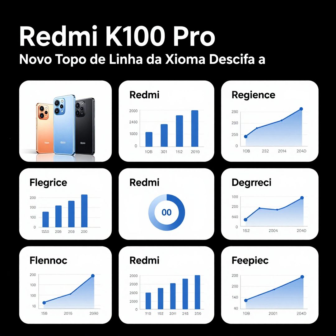 Infográfico - Redmi K100 Pro: O Novo Topo de Linha da Xiaomi que Desafia a Coréia do Sul