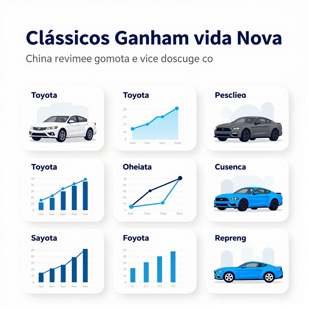 Infográfico - Clássicos ganham vida nova: China revive Toyota e Mustang com foco em eletrificação