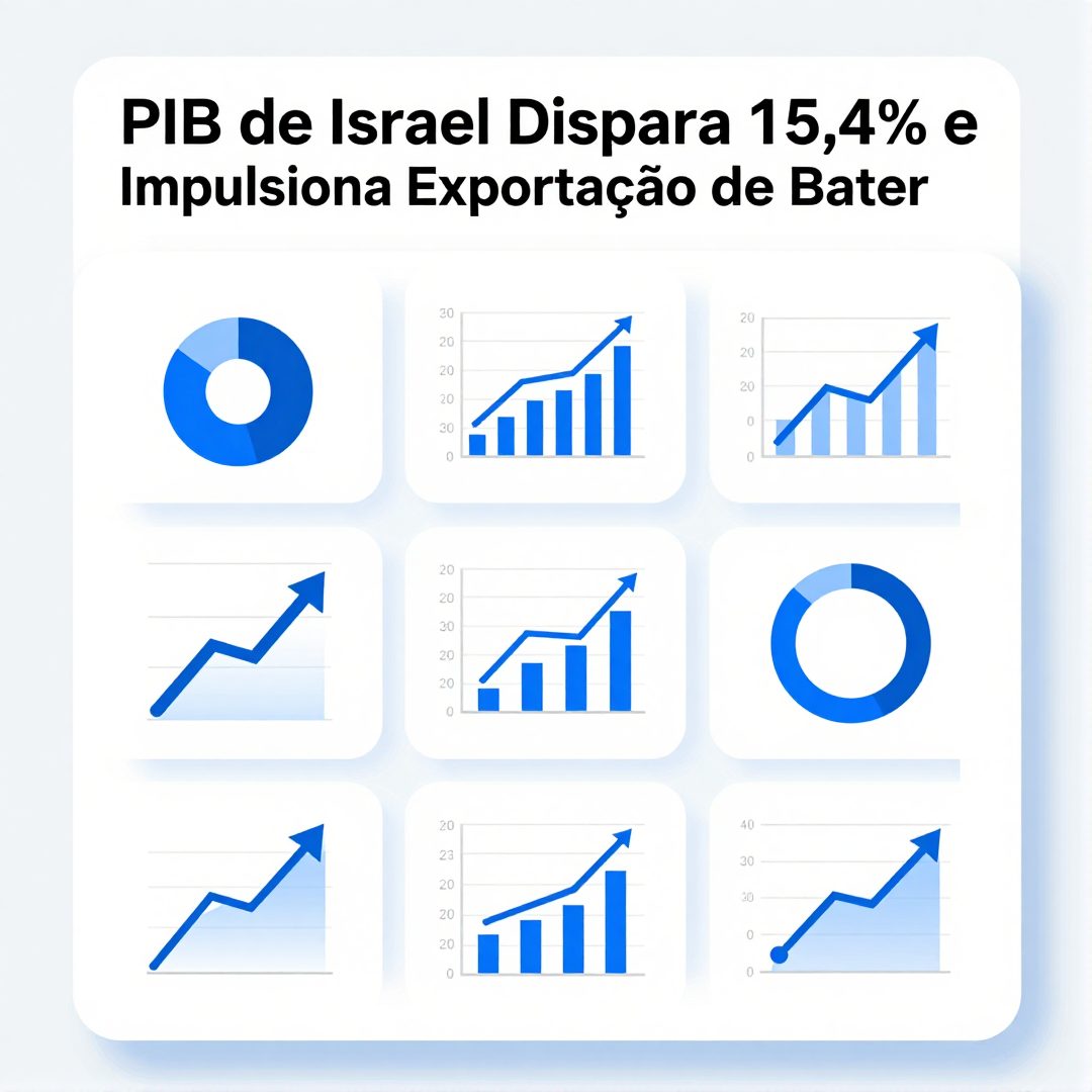 Infográfico - PIB de Israel Dispara 15,4% e Impulsiona Exportação de Baterias e Tecnologia Automotiva para o Brasil