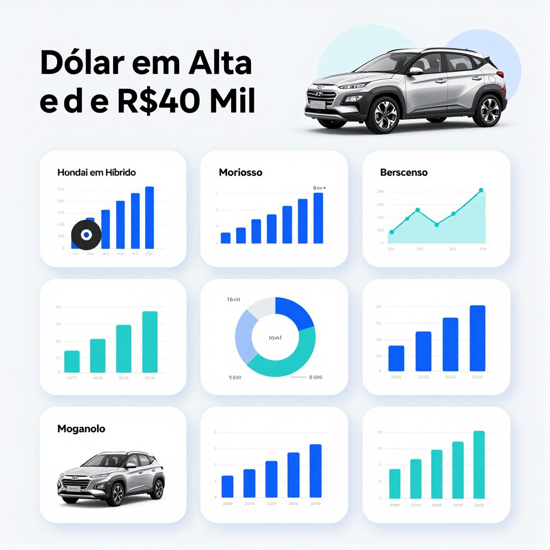 Infográfico - Dólar em Alta e Descanso de R$ 40 Mil: Hyundai Kona Híbrido Conquista o Brasil com Eficiência Recorde
