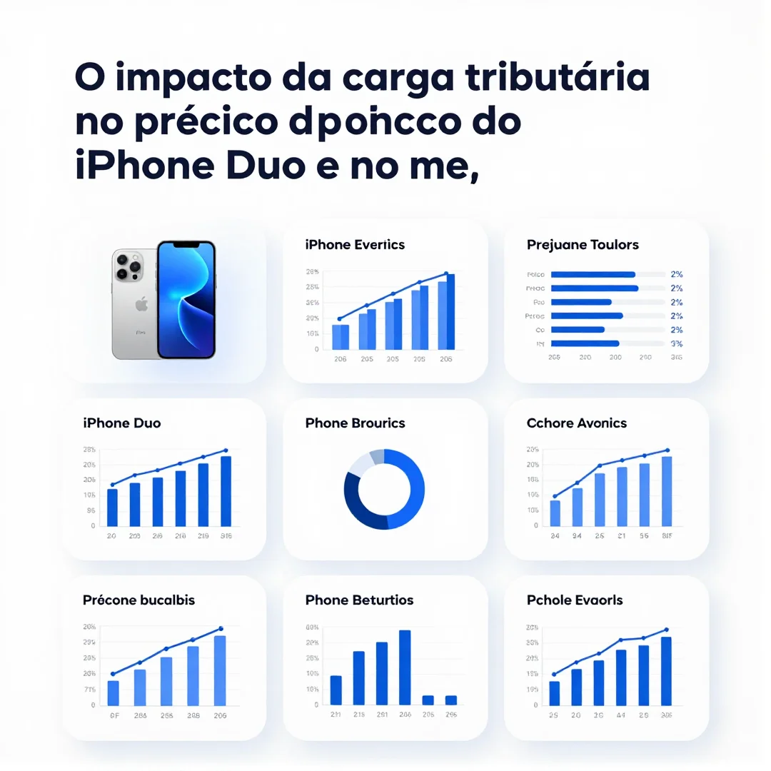 Infográfico - O impacto da carga tributária no preço do iPhone Duo e no mercado de carros elétricos