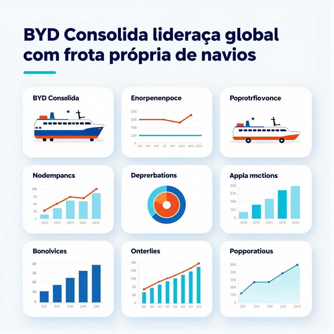Infográfico - BYD consolida liderança global com frota própria de navios para escoar produção elétrica