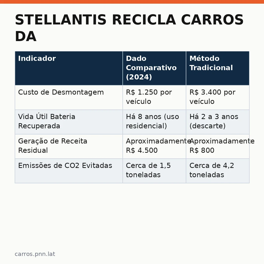 Infográfico - Stellantis recicla carros da concorrência: como a estratégia de circularidade redefine o mercado
