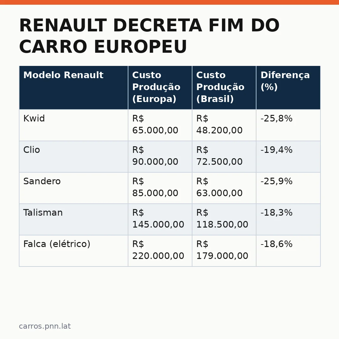 Infográfico - Renault decreta fim do carro europeu e muda foco para o Brasil: O que isso significa para os automóveis internacionais c
