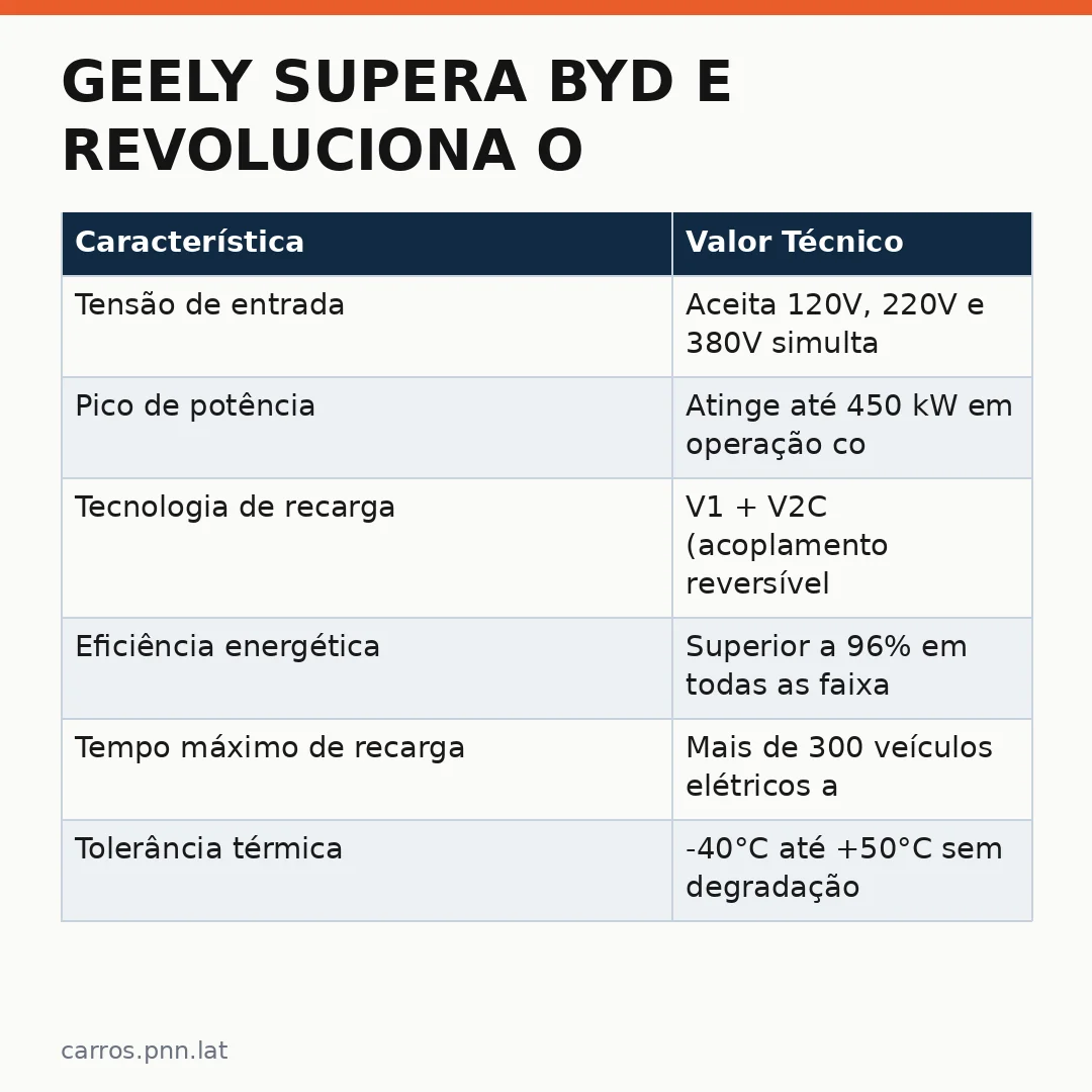 Infográfico - Geely supera BYD e revoluciona o mercado de carregadores para veículos elétricos