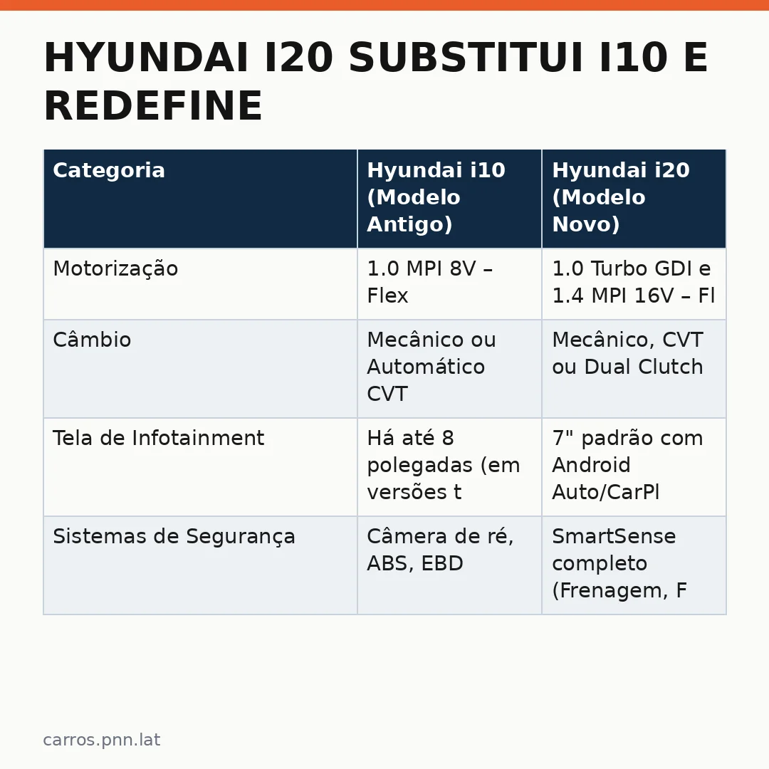 Infográfico - Hyundai i20 Substitui i10 e Redefine o Segmento B no Brasil
