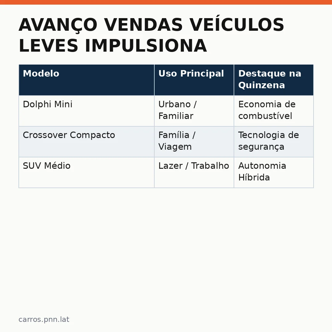 Infográfico - Avanço vendas veículos leves impulsiona mercado nacional com novos modelos