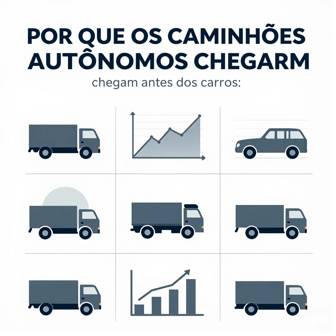 Infográfico - Por que os caminhões autônomos chegam antes dos carros: o impacto da tecnologia no transporte de cargas