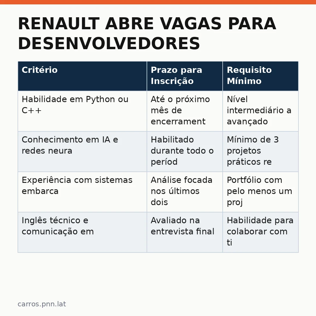 Infográfico - Renault abre vagas para desenvolvedores de software no Brasil com conceito futurista