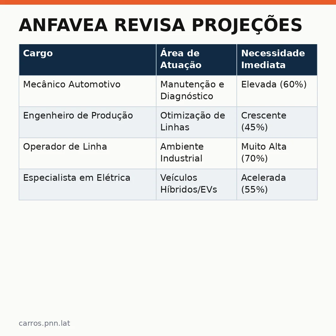 Infográfico - Anfavea revisa projeções: vagas emprego abrem indústrias e mercado se fortalece