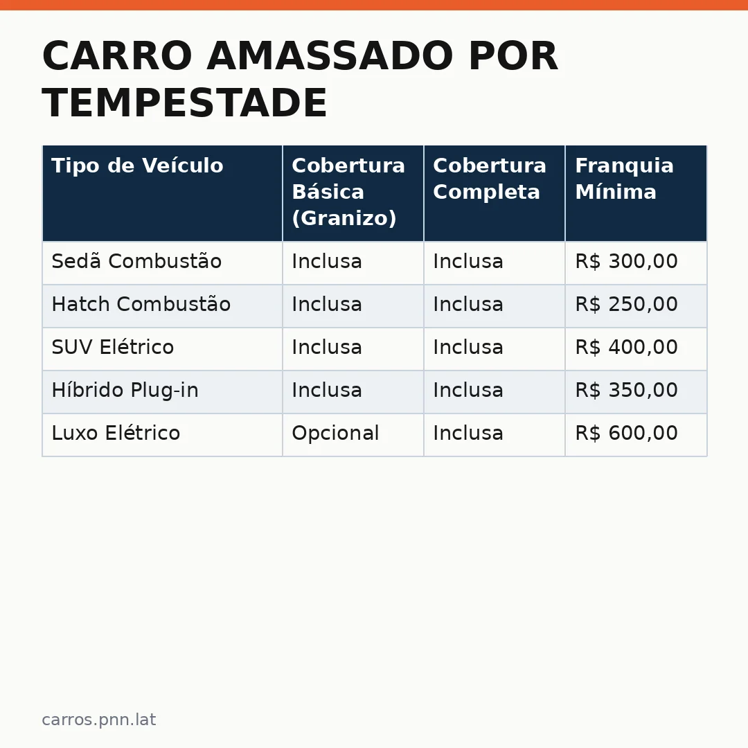 Infográfico - Carro amassado por tempestade? Descubra se o seguro cobre granizo e como acionar
