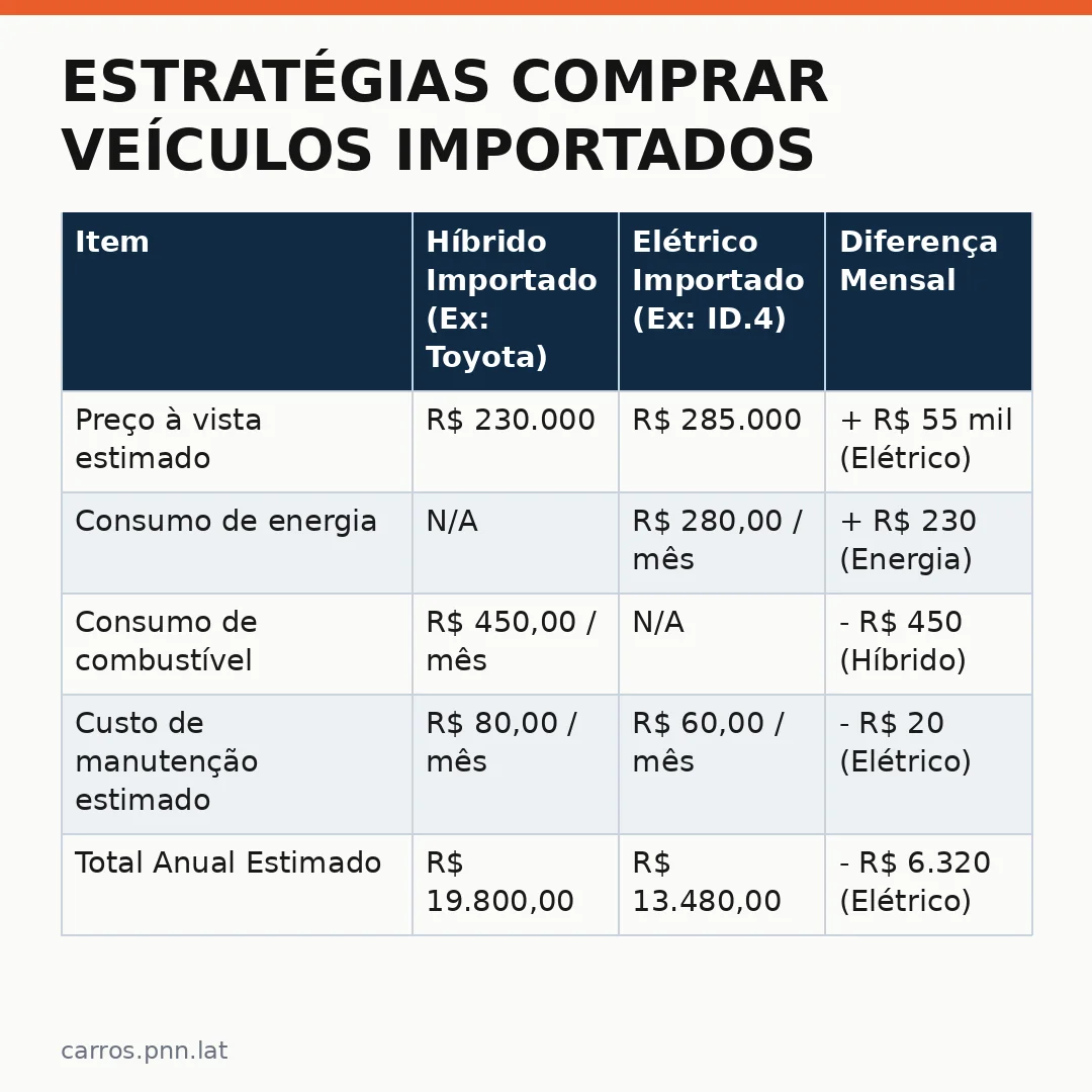 Infográfico - Estratégias Comprar Veículos Importados e Elétricos no Cenário Atual