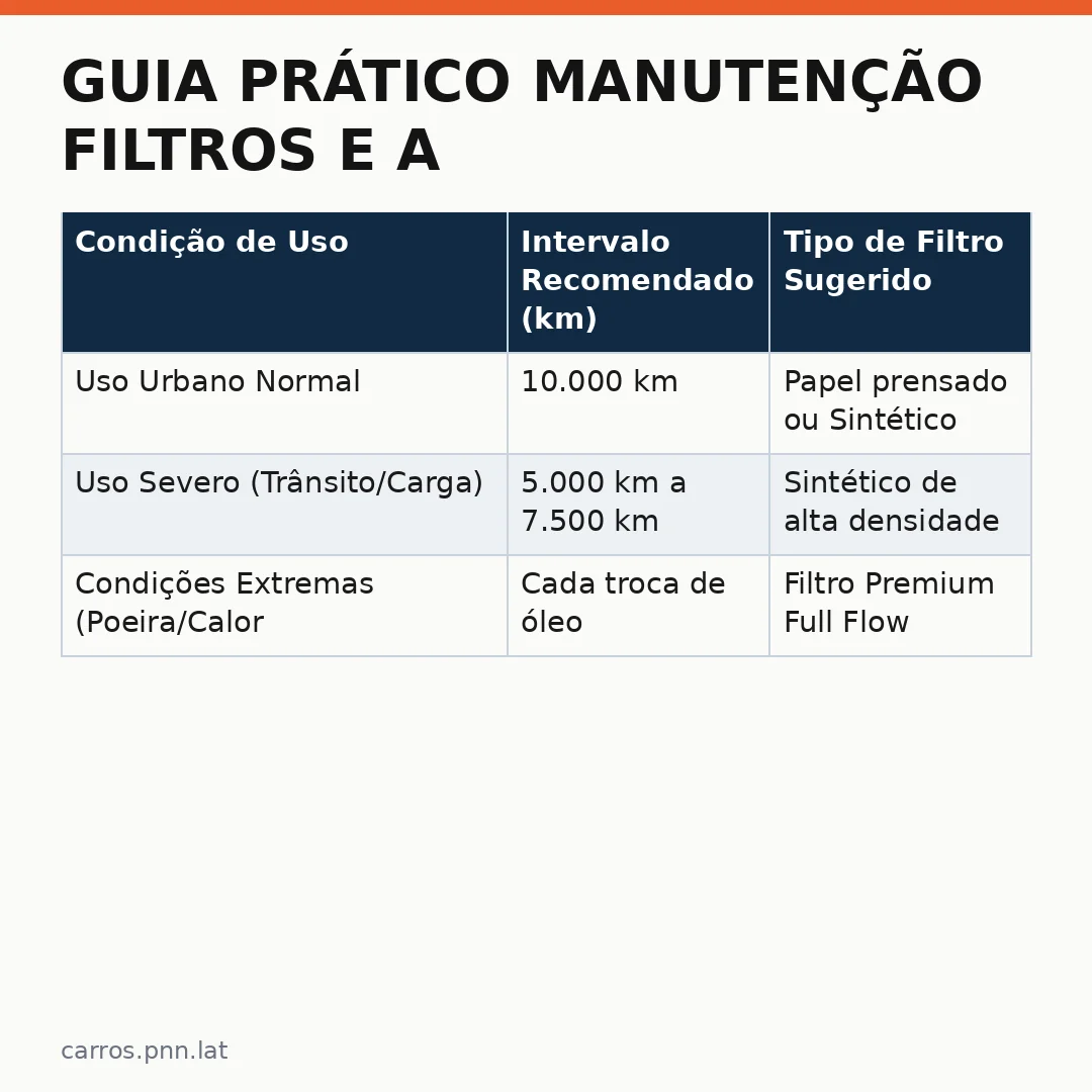 Infográfico - Guia prático manutenção filtros e a preservação do motor interno