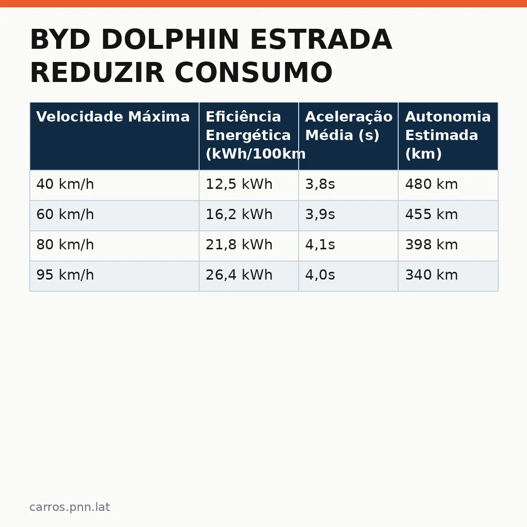 Infográfico - BYD Dolphin estrada reduzir consumo: o guia prático para eficiência no dia a dia
